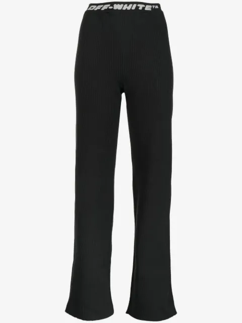 Off-White Pantaloni dritti con banda logo