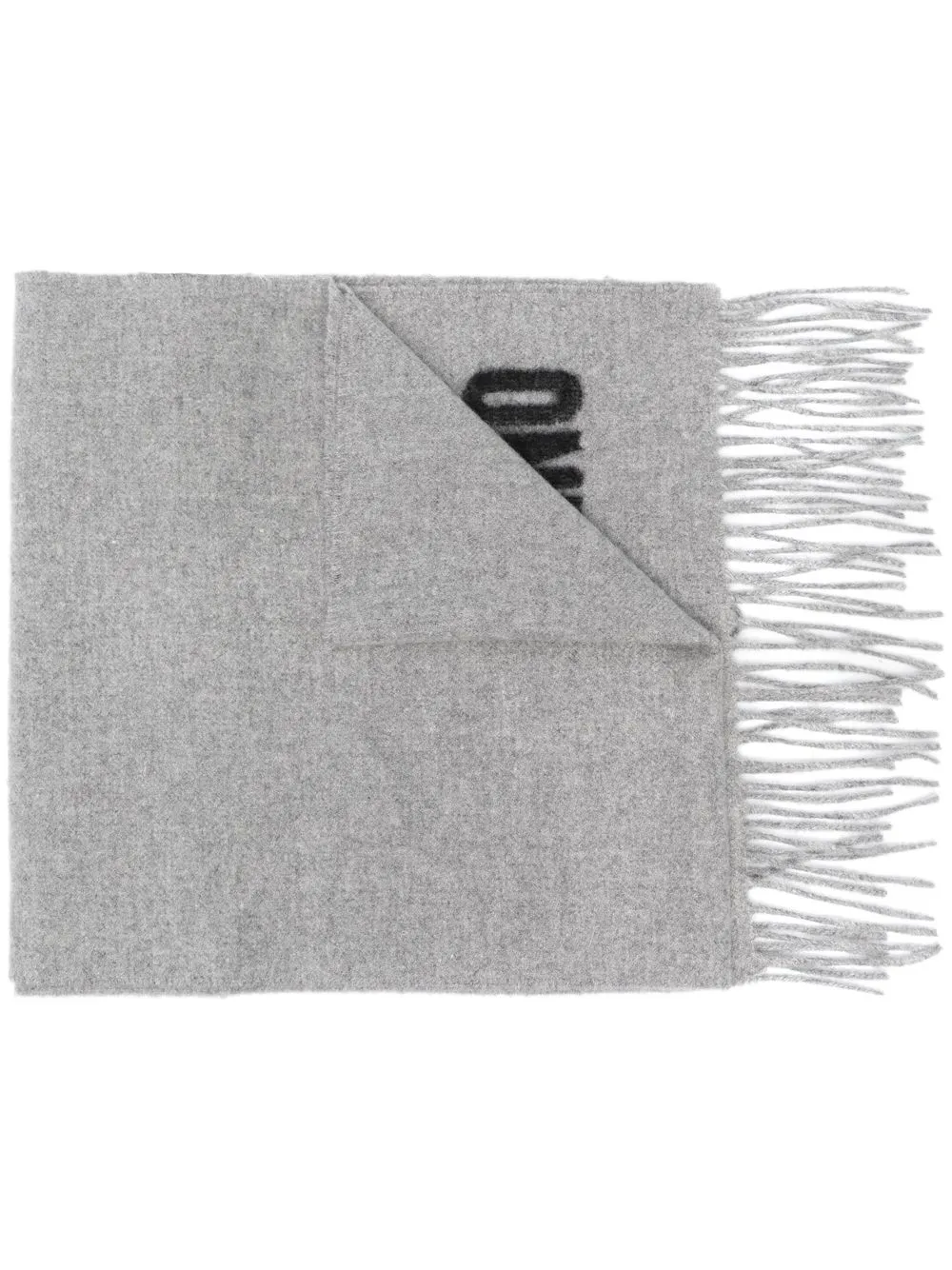 

Moschino logo-print wool scarf - Grey