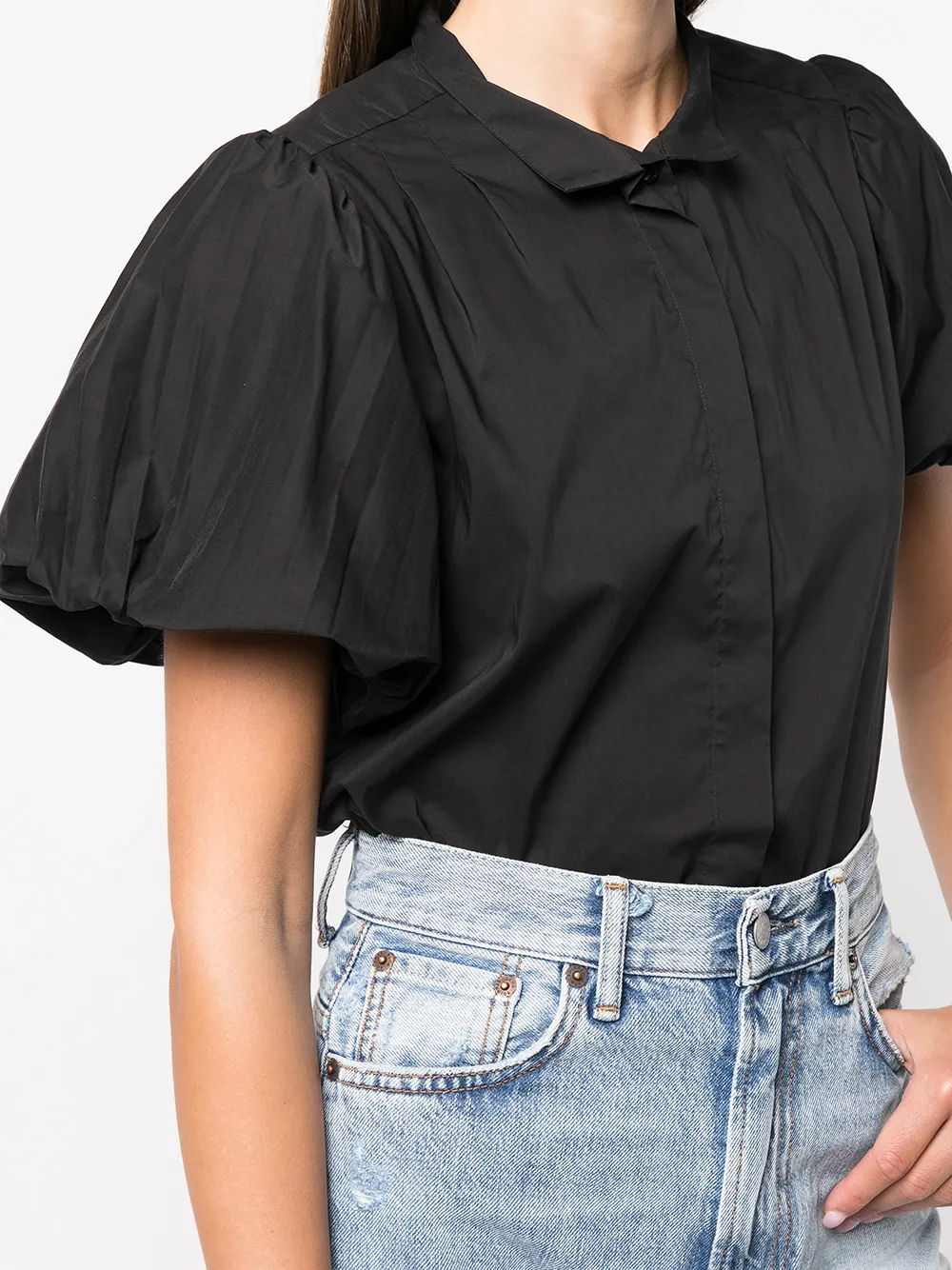 FRAME Pleated Puff-sleeved Shirt - Farfetch