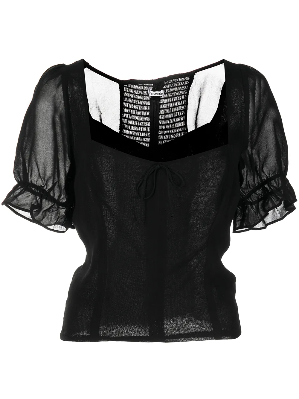 

Reformation Delevan puff-sleeved top - Black