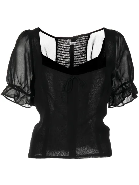 Reformation Delevan puff-sleeved top