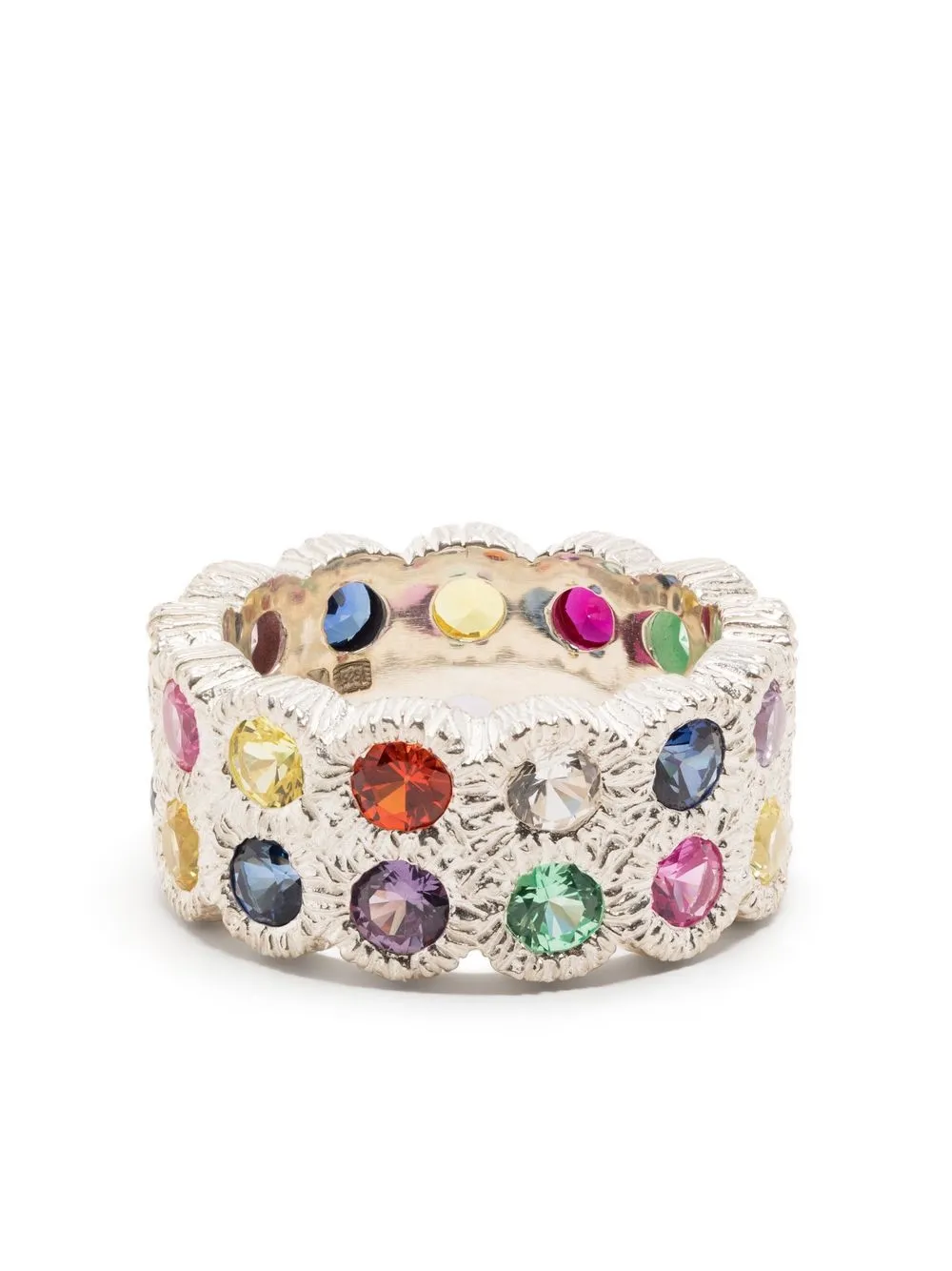 Bleue Burnham Sterling Silver Flowers Grow Together Sapphire Eternity Ring