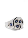 Bleue Burnham Chloroplast sapphire signet ring - Silver