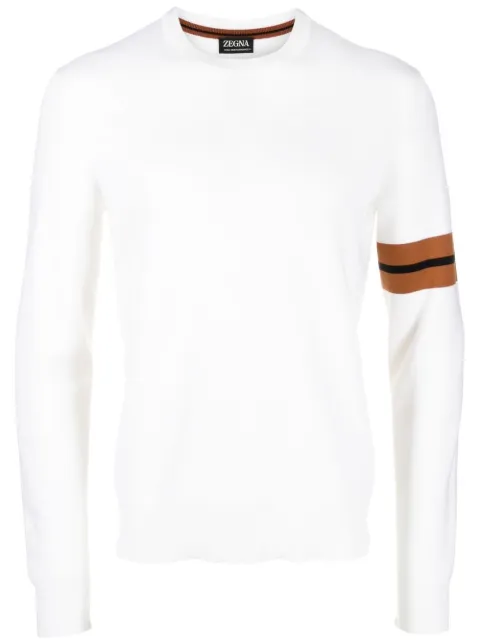Zegna side stripe detail sweater