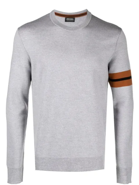 Zegna side stripe detail sweater