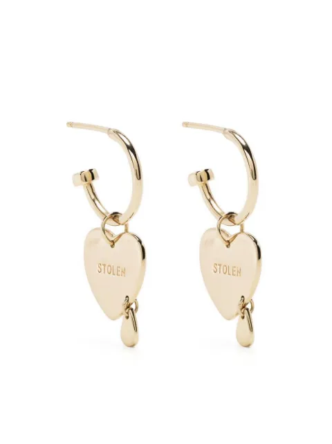 Stolen Girlfriends Club aretes Crying Heart en oro de 9kt