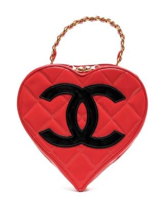 CHANEL Pre-Owned 1995 diamond-quilted CC Heart Handbag - Farfetch