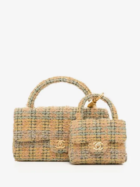 CHANEL Pre-Owned 1992 tweed Classic Flap two-in-one handbag set
