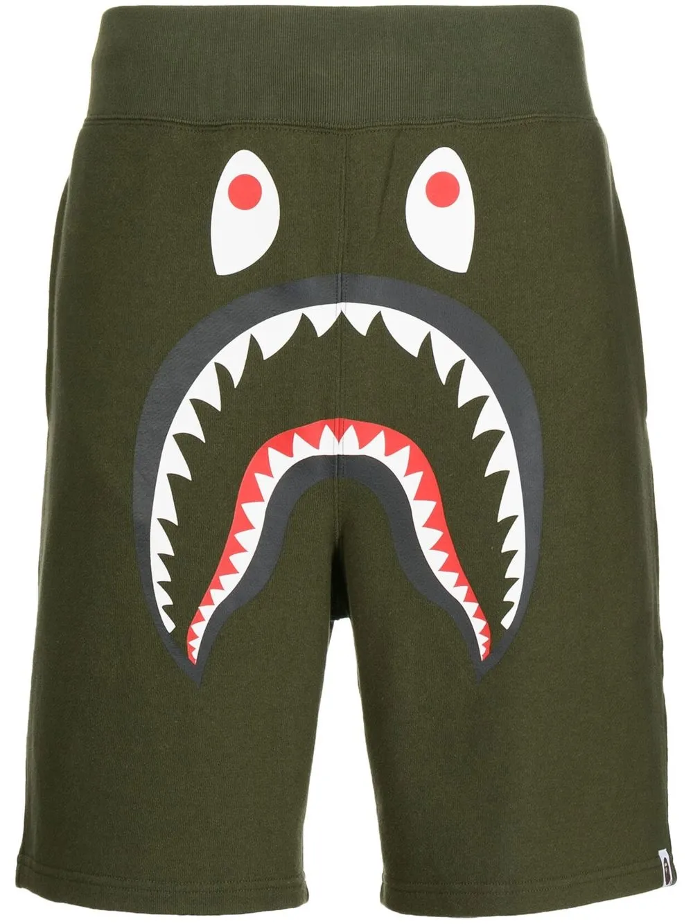 

A BATHING APE® shark-teeth detailing cotton shorts - Green