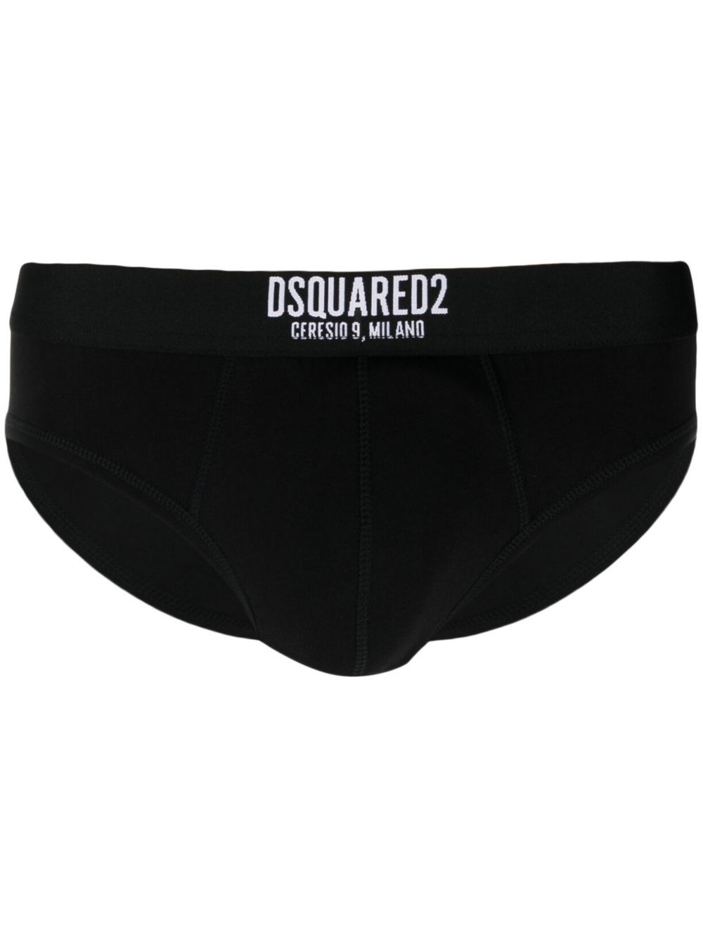 DSQUARED2 logo-waistband cotton briefs - Black