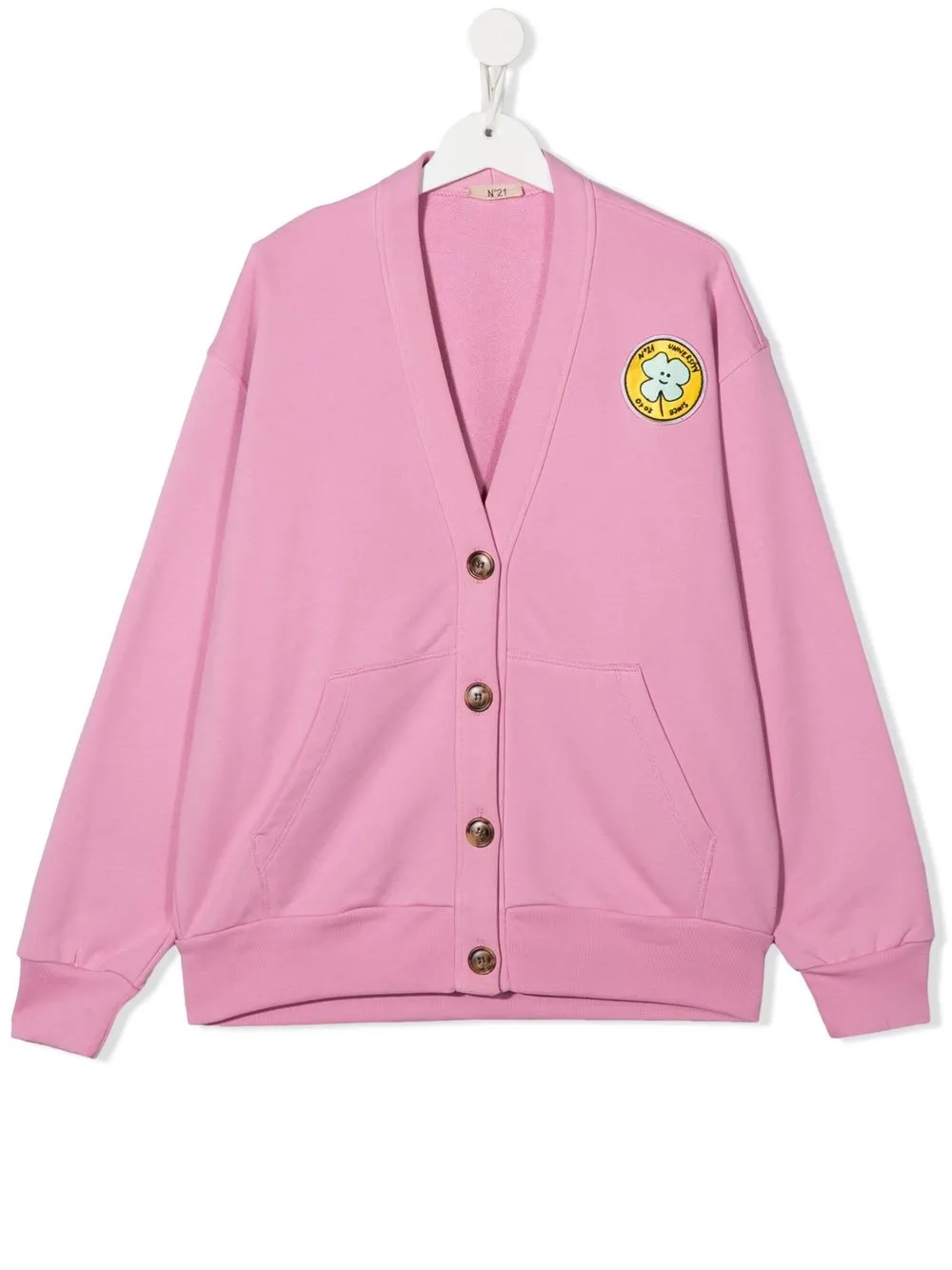 

Nº21 Kids fleece-textured cotton cardigan - Pink