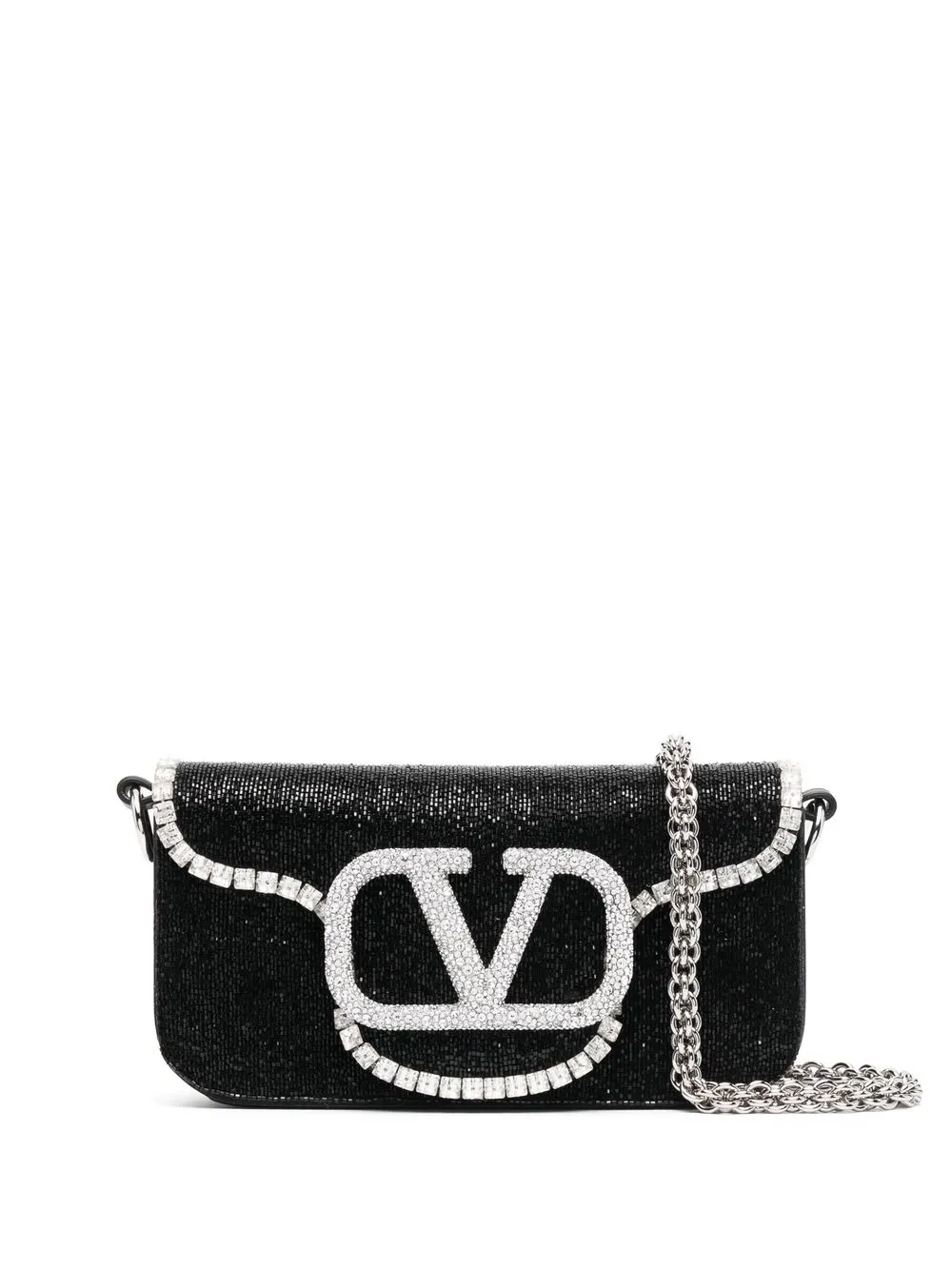 

Valentino Garavani small Locò crystal-embellished bag - Black