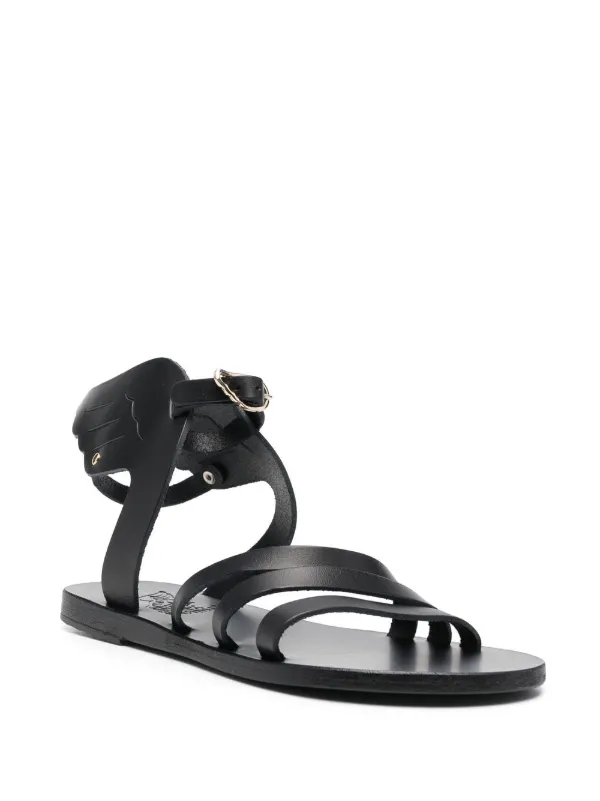 サンダル・ミュール ANCIENT GREEK Women Sandals SEMYSTRAFOOTBED BLACK Saionara – Ancient Greek Sandals