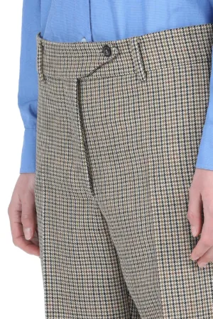 Checked Wide-Leg Trousers
