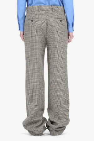 Checked Wide-Leg Trousers
