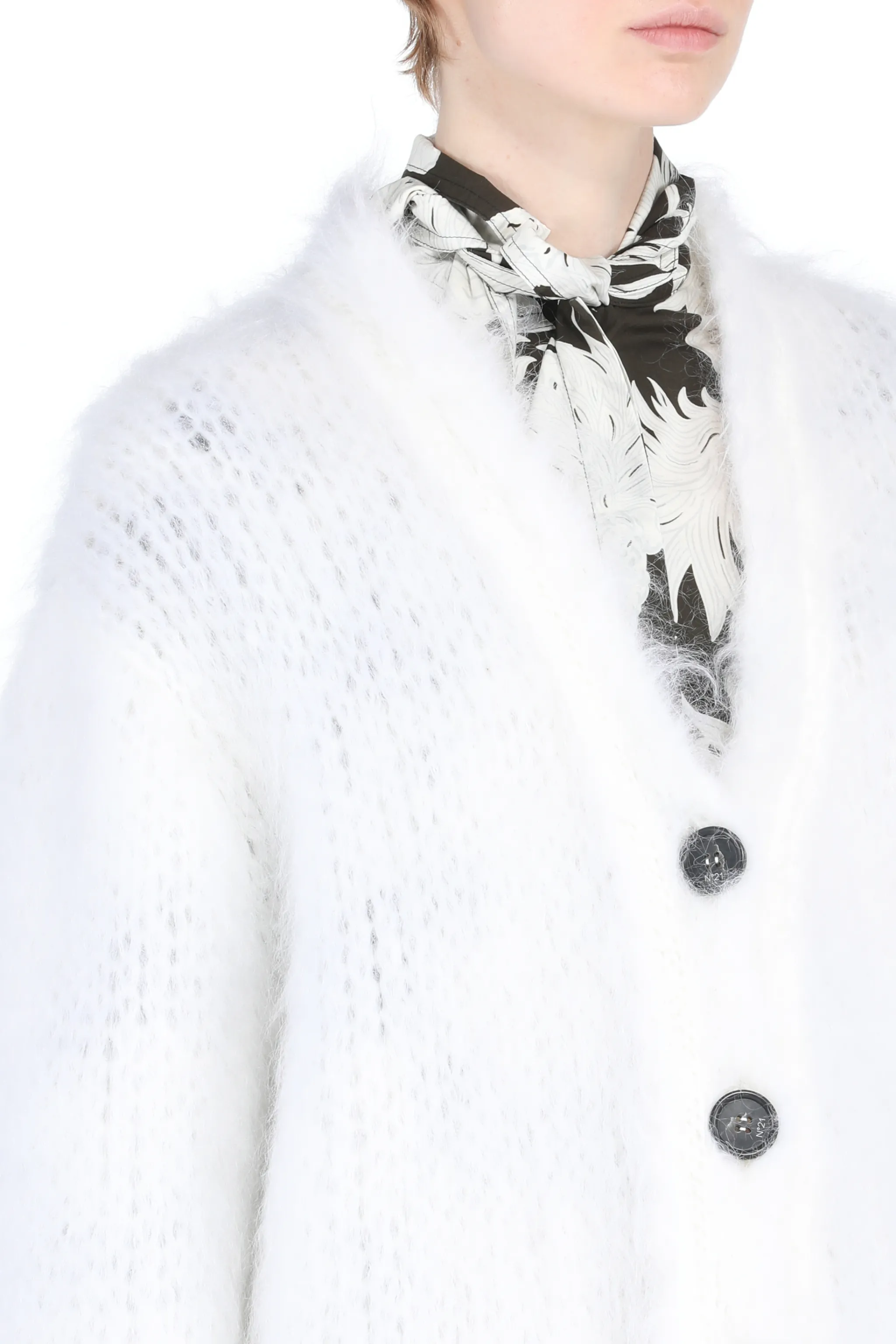 Oversized Open-Knit Cardigan | N°21 | Official Online Store