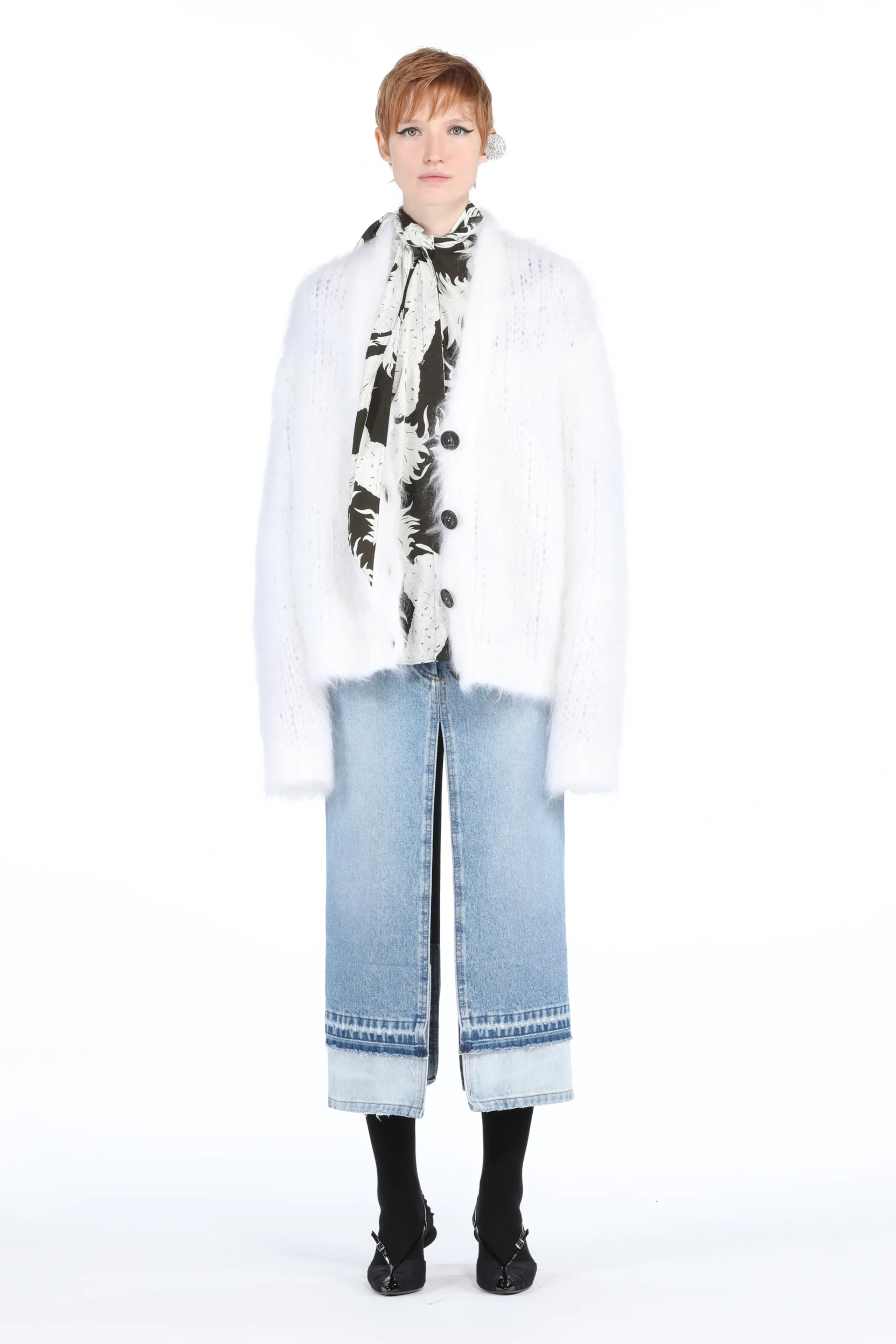 Oversized Open-Knit Cardigan | N°21 | Official Online Store