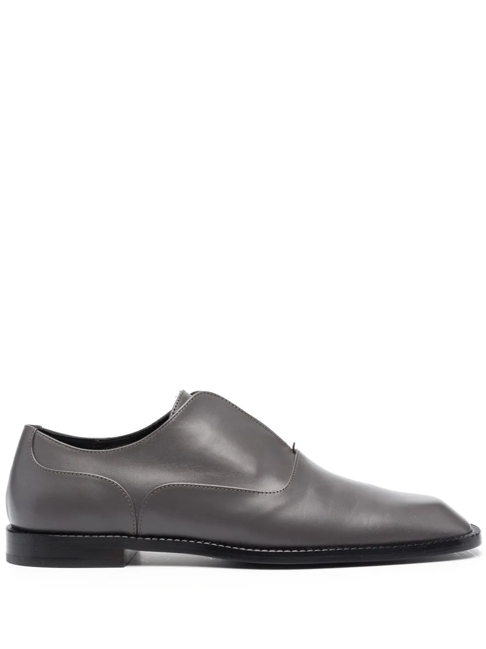 

Victoria Beckham metallic slip-on leather loafers - Grey