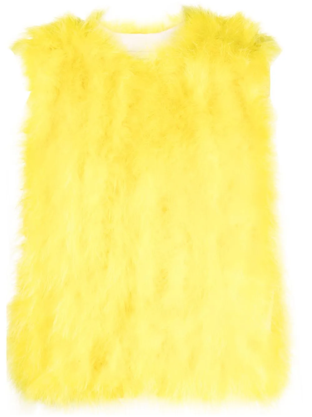 

Yves Salomon silk feathered-finish waistcoat - Yellow