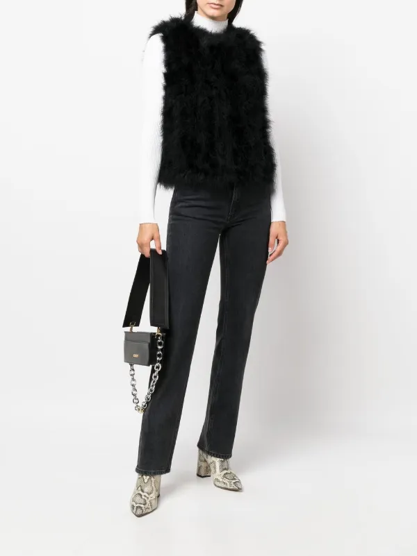 Yves Salomon フェザーディテール ベスト | ブラック | FARFETCH JP