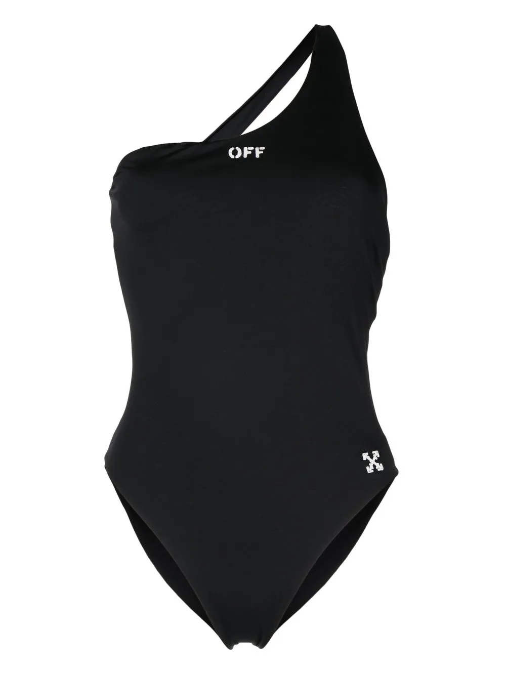 

Off-White logo-print one-shoulder swimsuit - Black