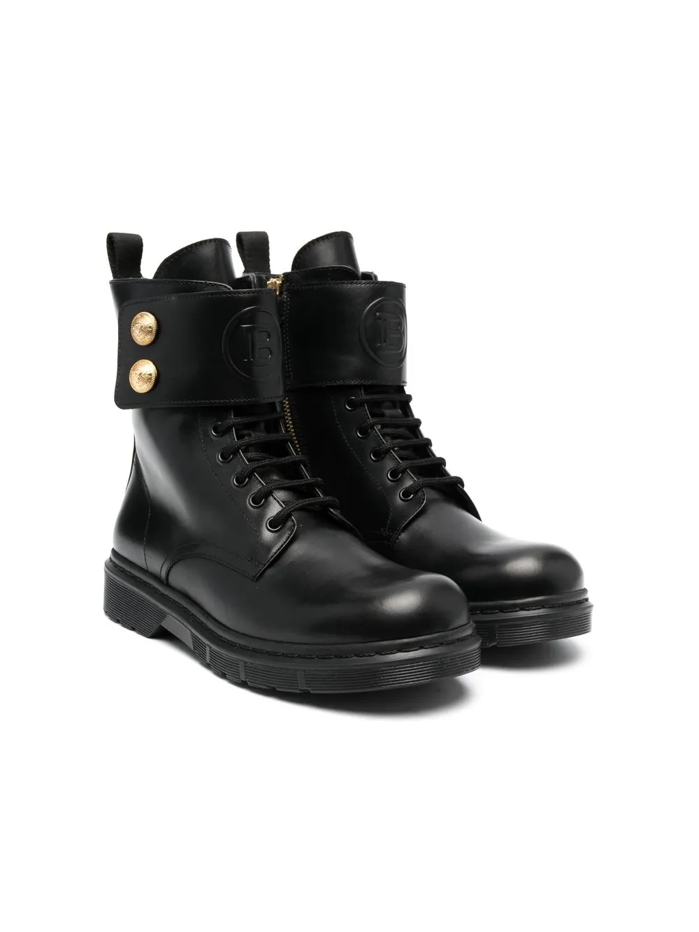 

Balmain Kids botas con agujetas y tacón de 30mm - Negro