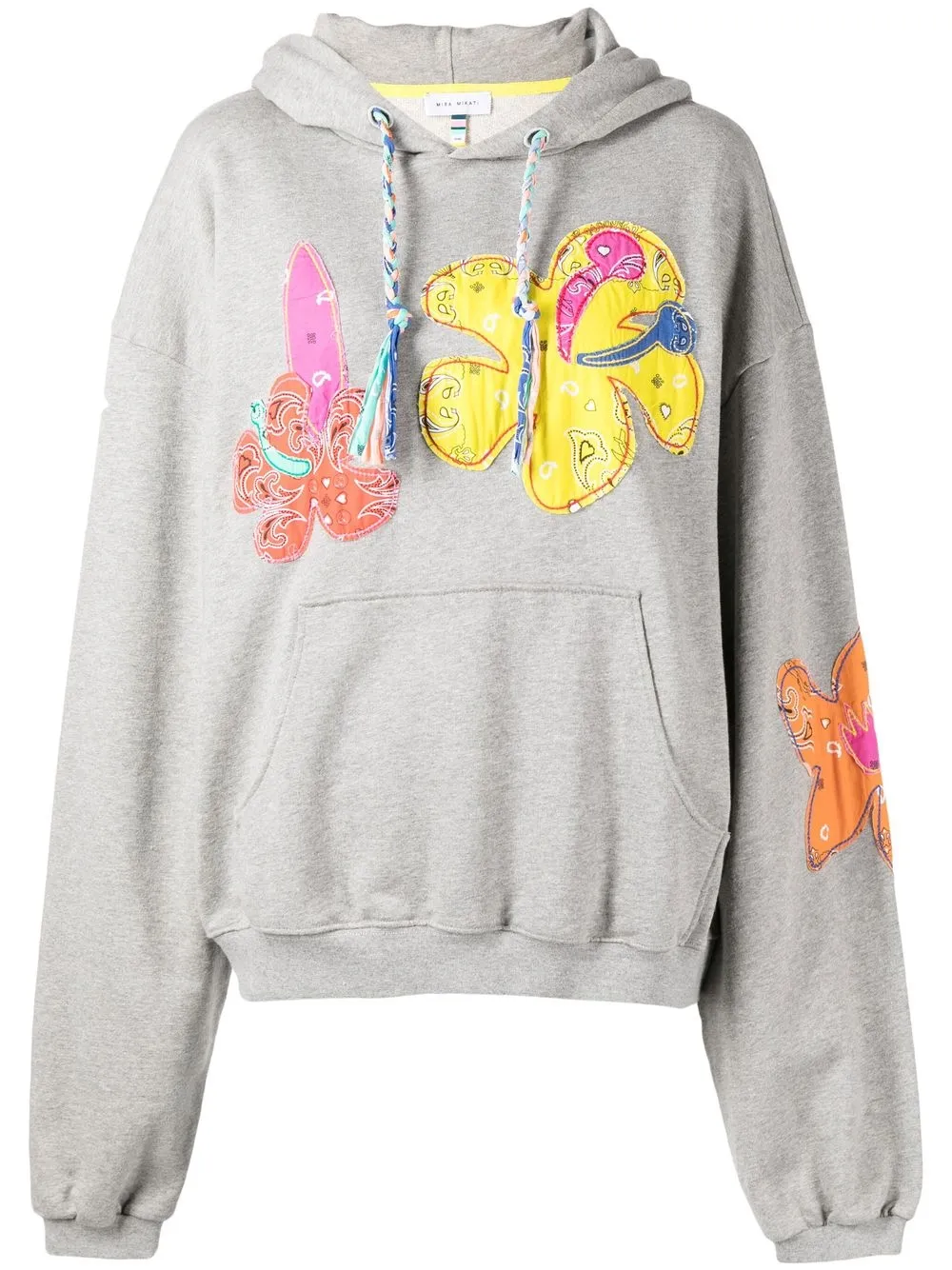 Mira Mikati Floral-patch Hoodie In Grey