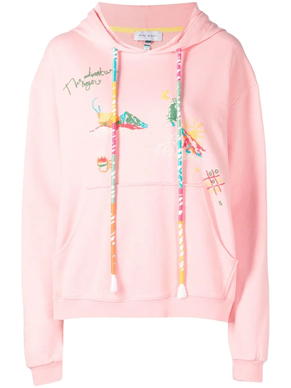 

Mira Mikati embroidered-design drawstring hoodie - Pink