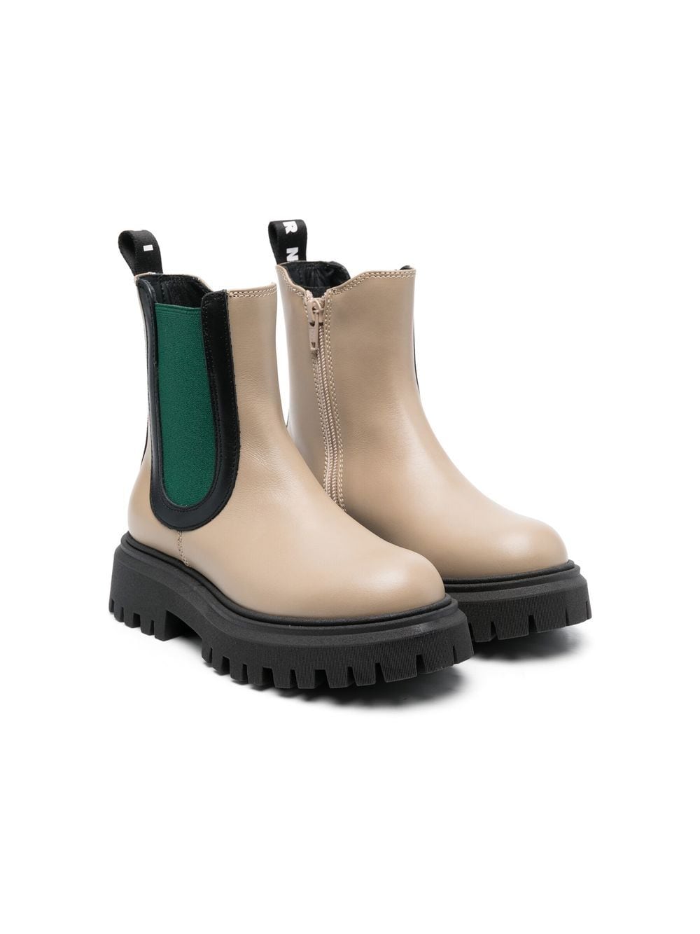 Marni Kids' Lug-sole 50mm Chelsea Boots In Beige