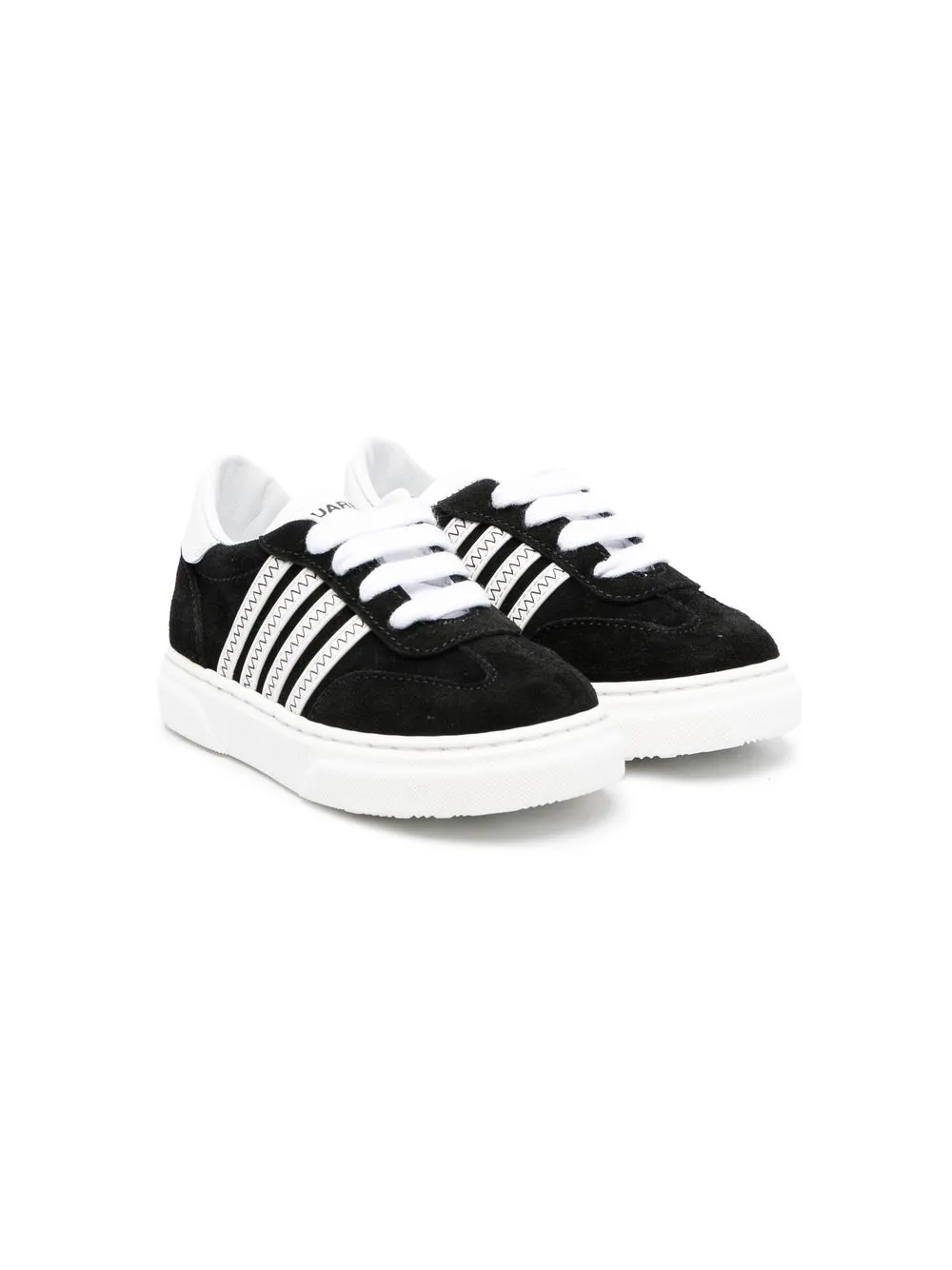 Dsquared2 Kids' Side-stripe Low-top Sneakers In Black