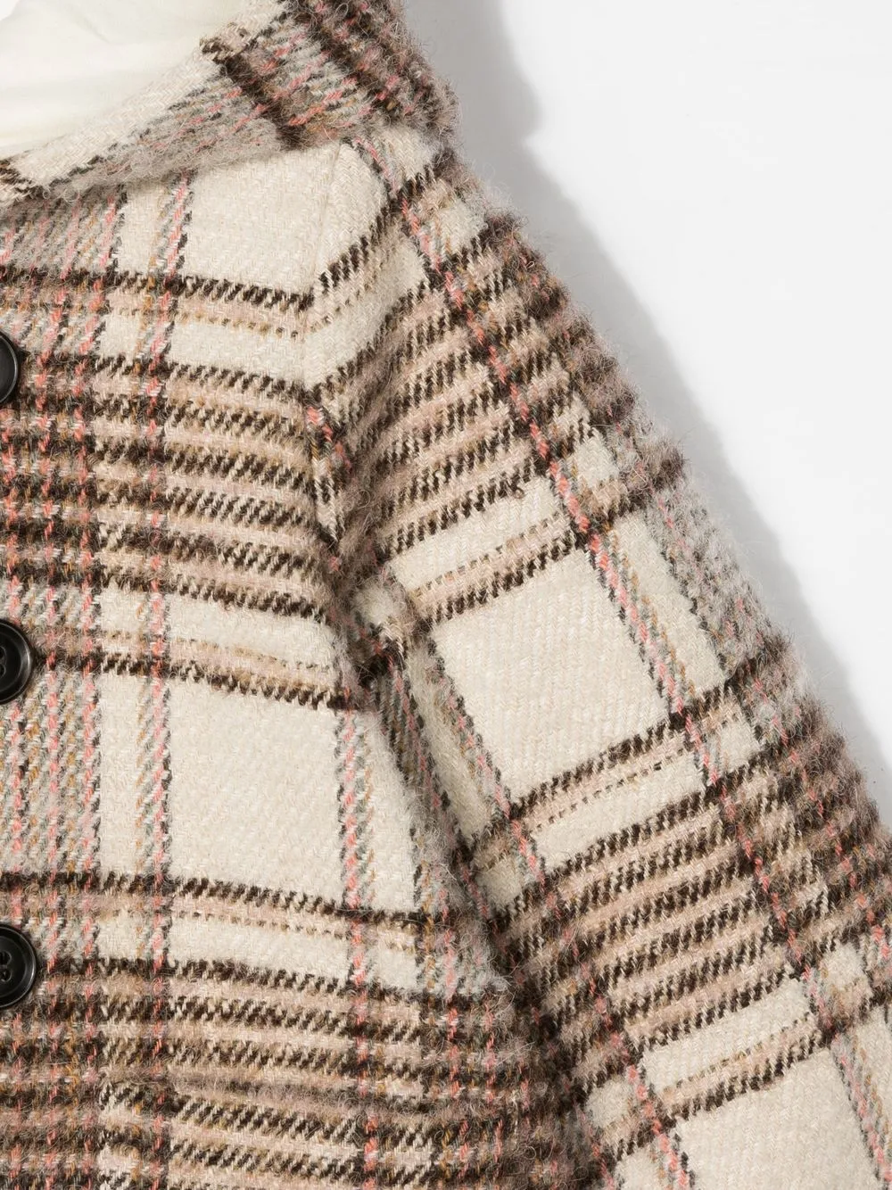 Bonpoint Checked Double-breasted Coat In Neutrals
