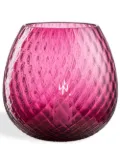 NasonMoretti Macramé glass candle holder - Pink