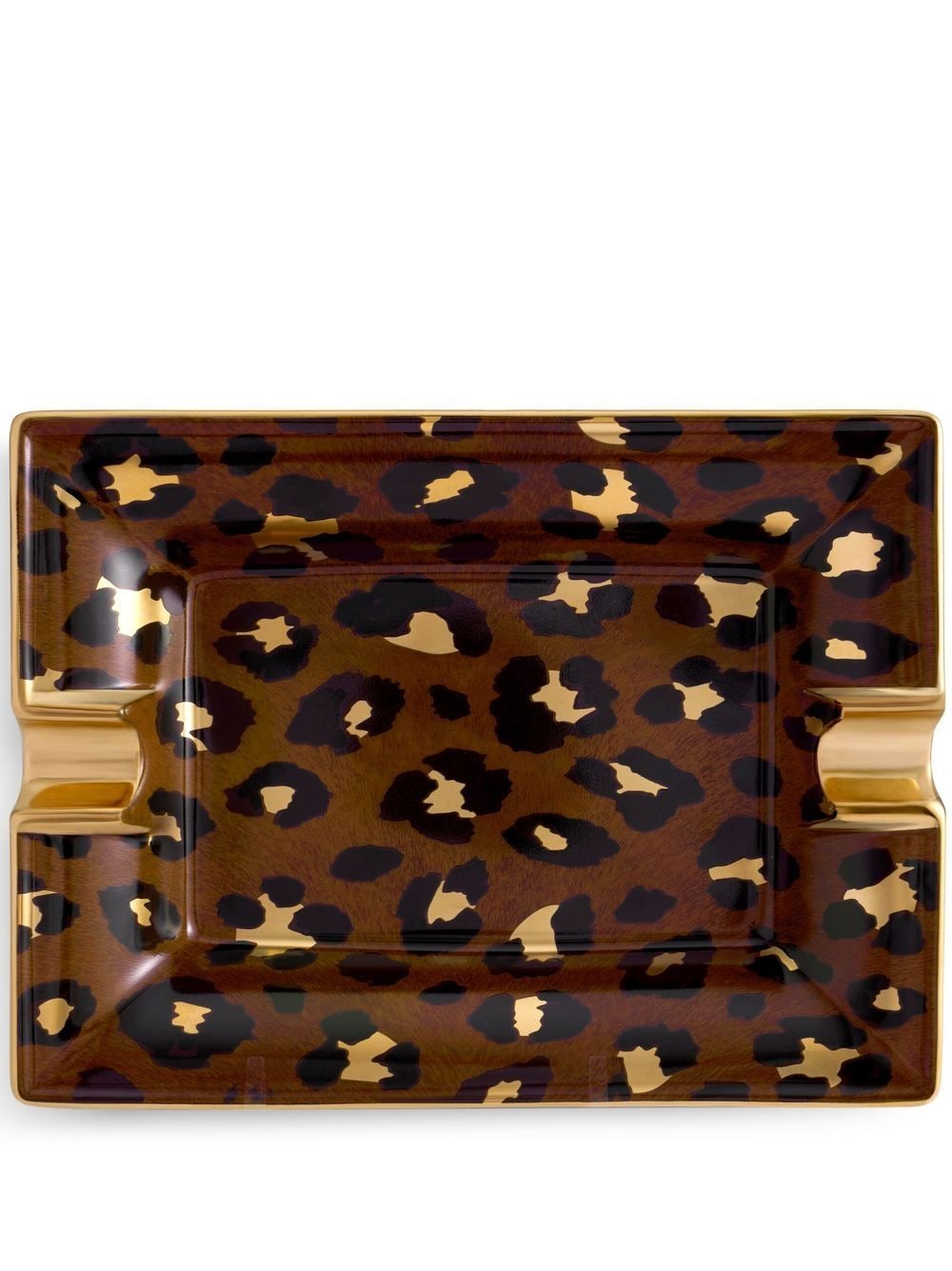 Shop L'objet Leopard-print Ashtray In Brown
