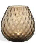 NasonMoretti Macramé glass candle holder - Brown