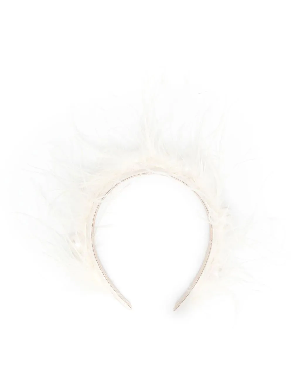 

Atu Body Couture feather-pearl detail satin headband - Neutrals