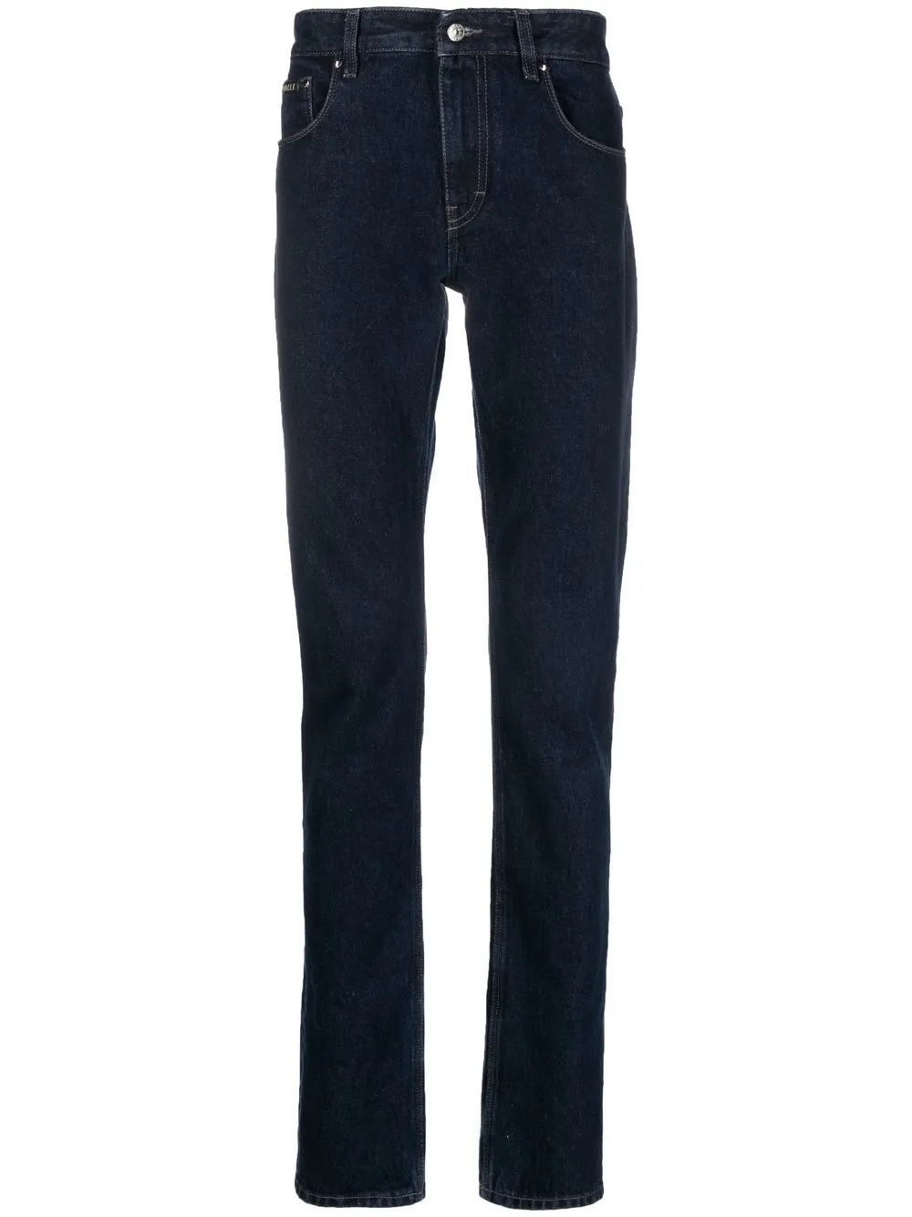Roberto Cavalli Leopard Print Straight-leg Jeans In Blue