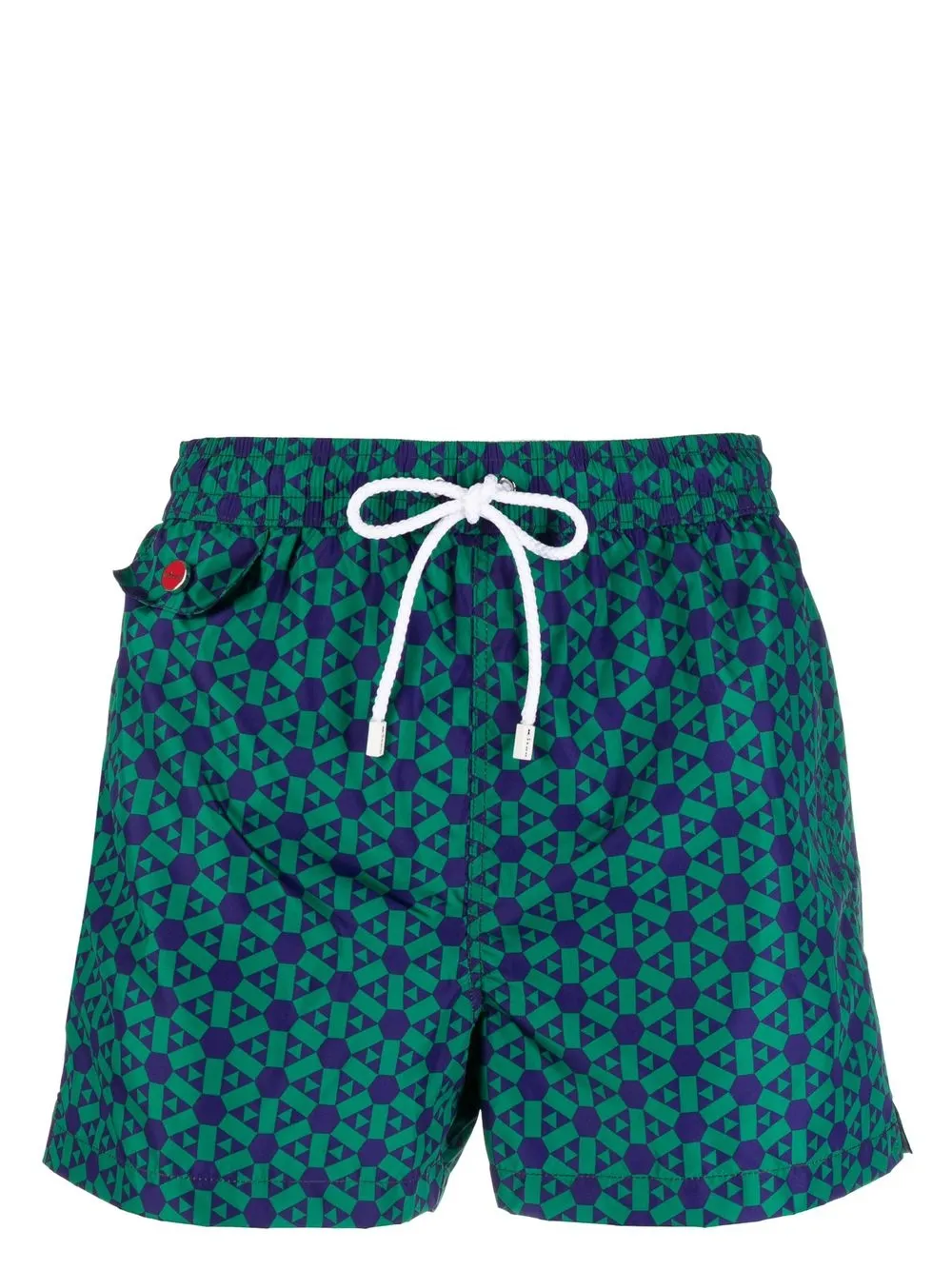 

Kiton shorts de playa con estampado geométrico - Verde