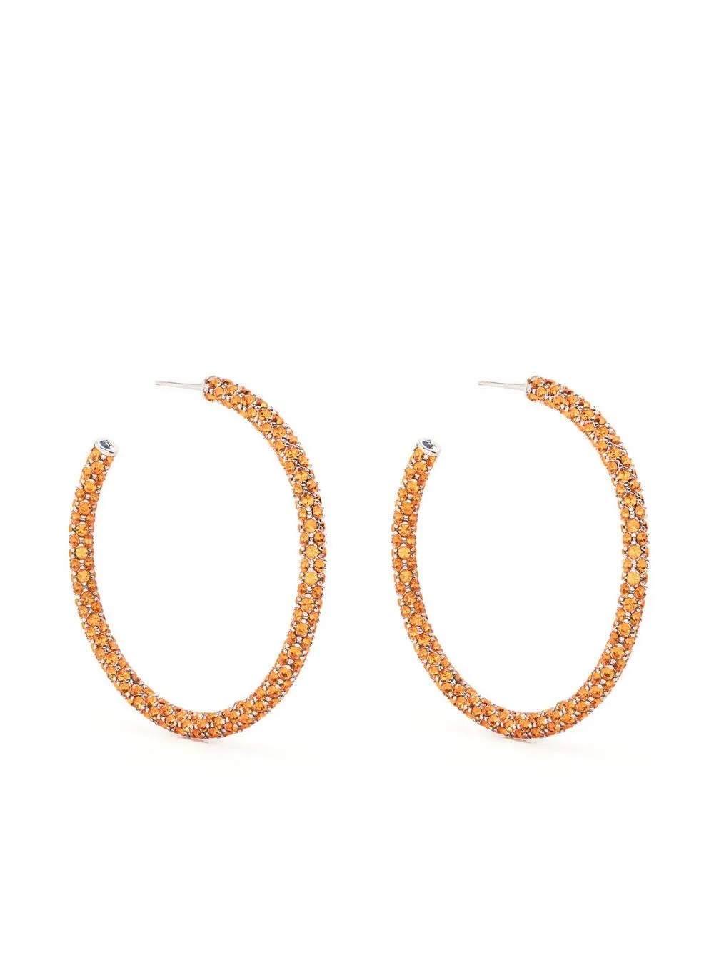 

Amina Muaddi large Cameron hoop earrings - SUNCRY SUN CRYSTALS & SILVER BASE