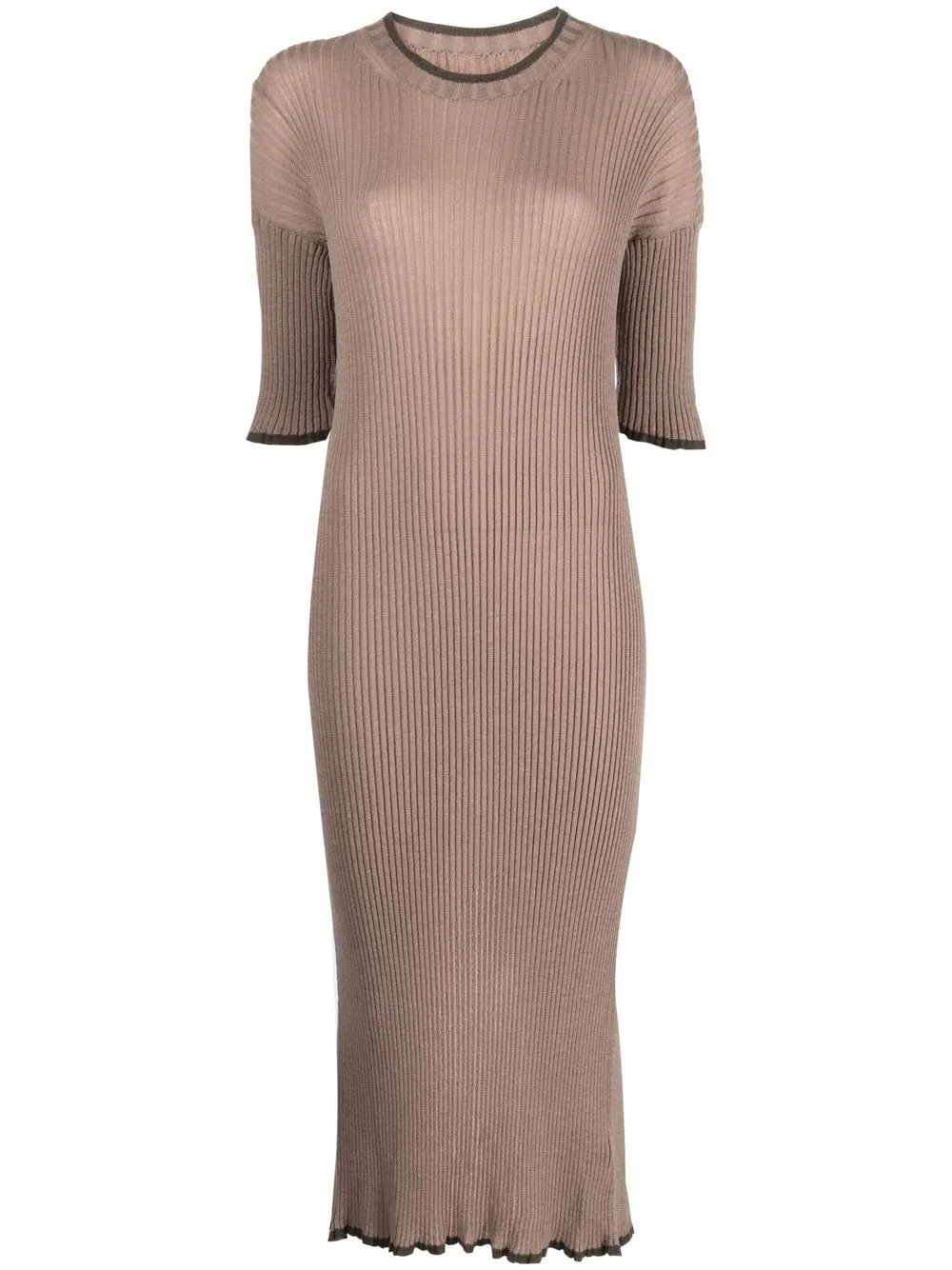 

MM6 Maison Margiela vestido midi tejido de canalé - Neutro