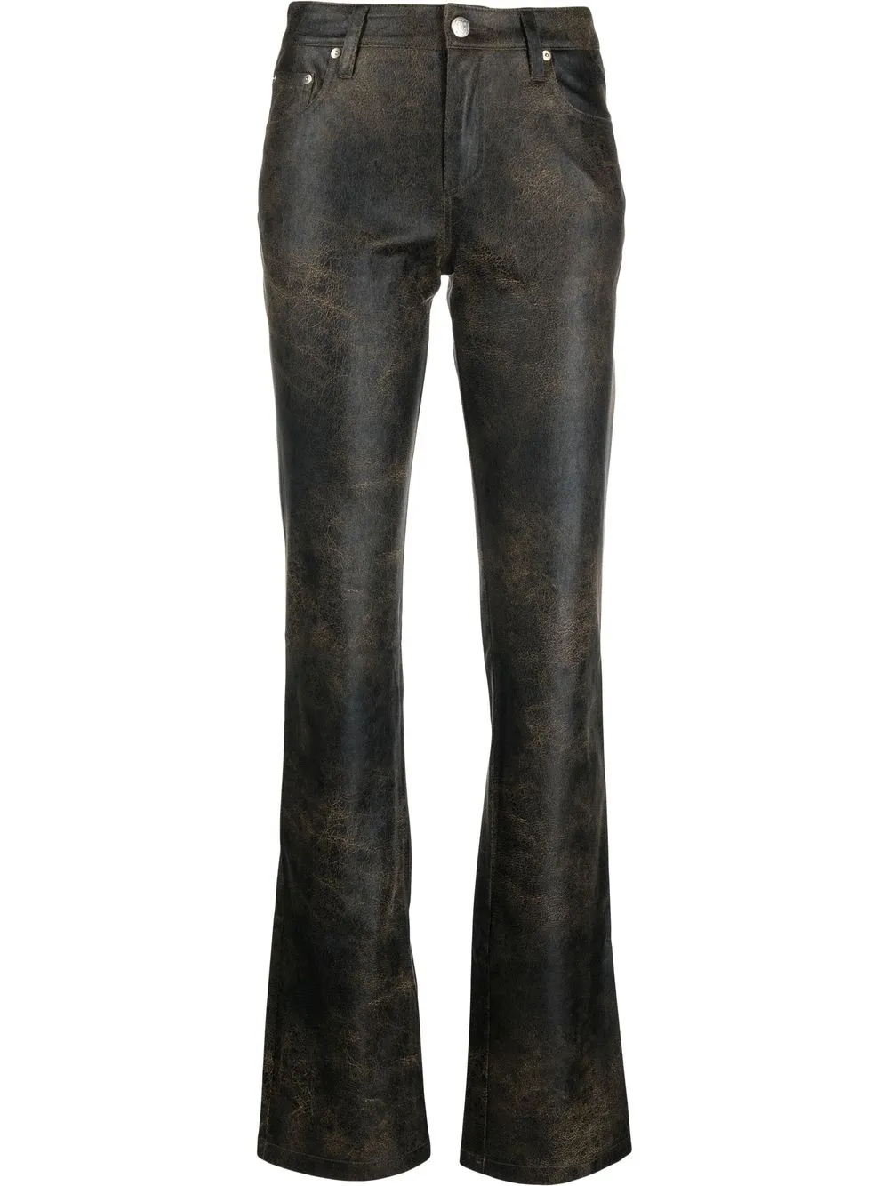 

MISBHV leather-effect flared trousers - Brown