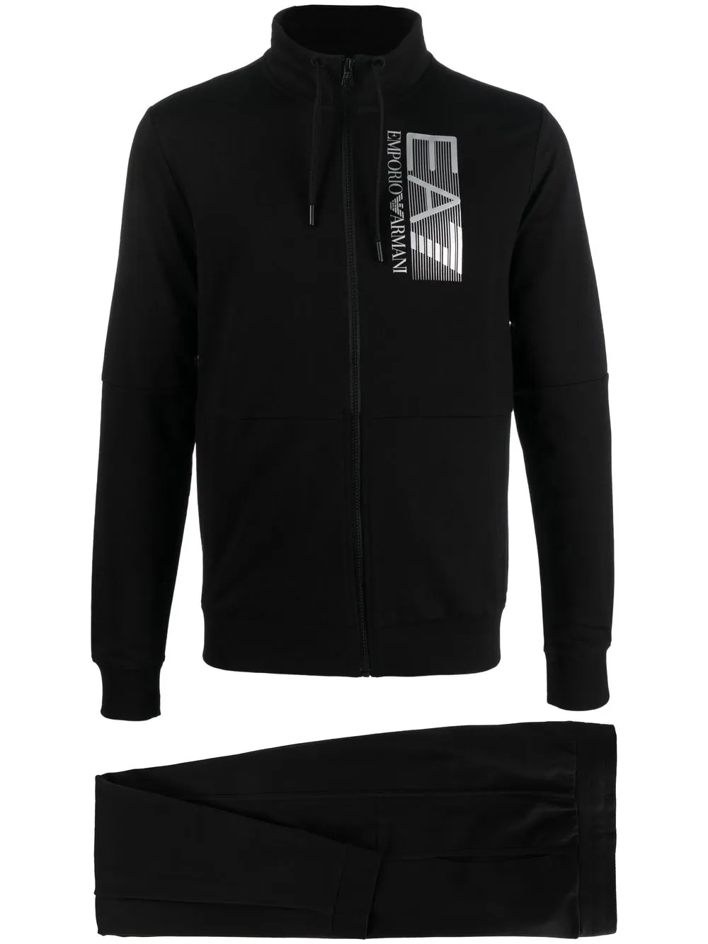

Ea7 Emporio Armani traje deportivo con logo estampado - Negro