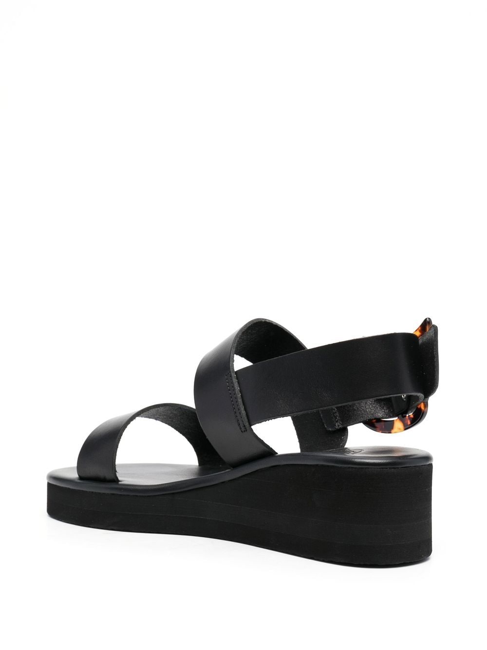 Shop Ancient Greek Sandals Wedged Double-strap Sandals In Black