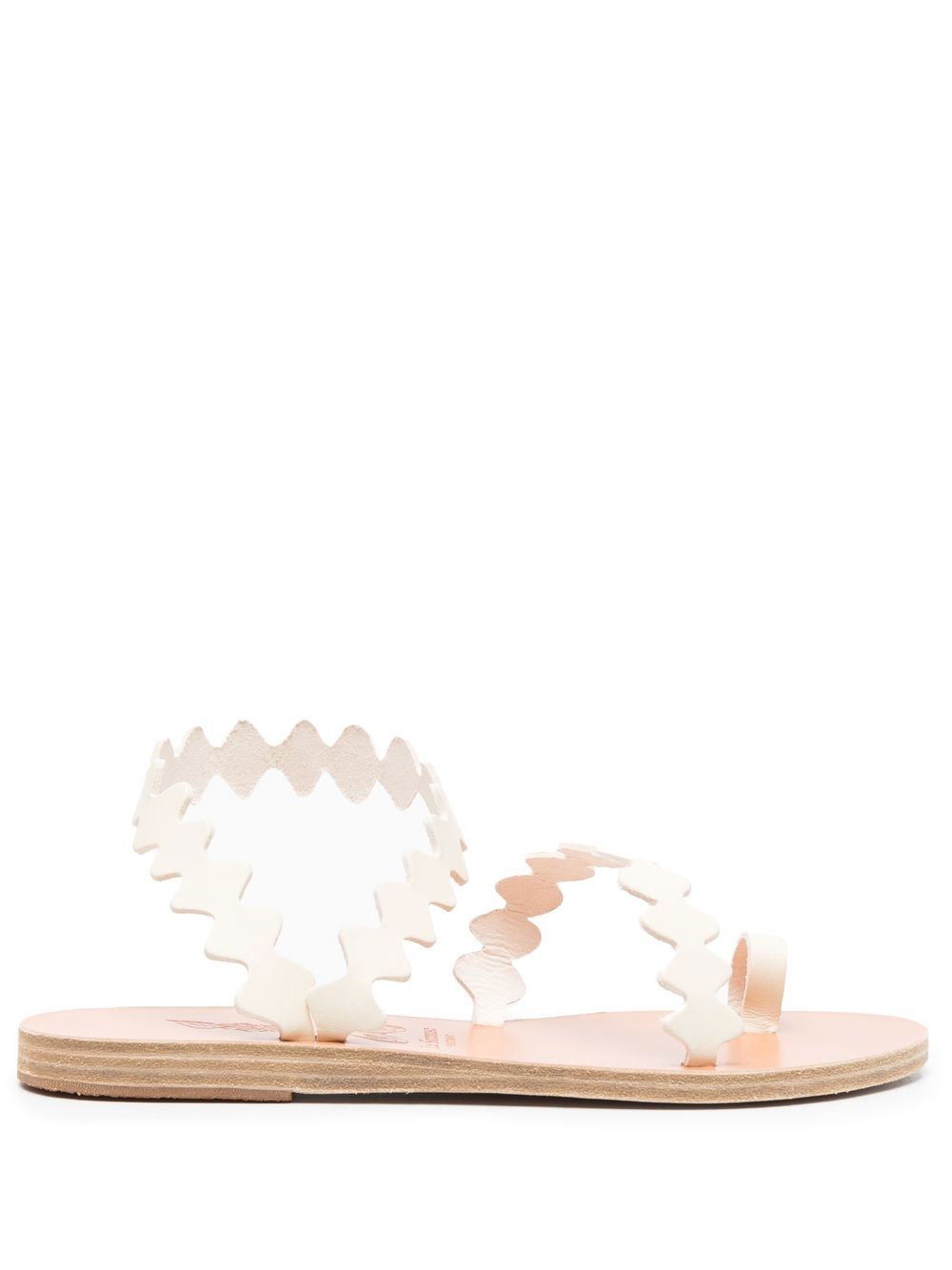 

Ancient Greek Sandals scallop-hem flat sandals - White