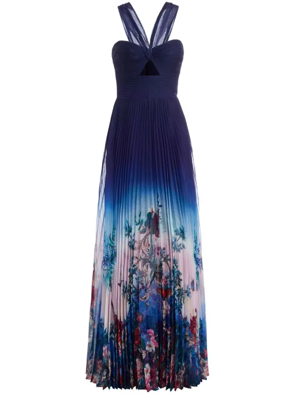 strapless open back dress IMANI BUTTERCUP VINTAGE FLORAL PRINT PLEATED COTTON MINI DRESS main image 1