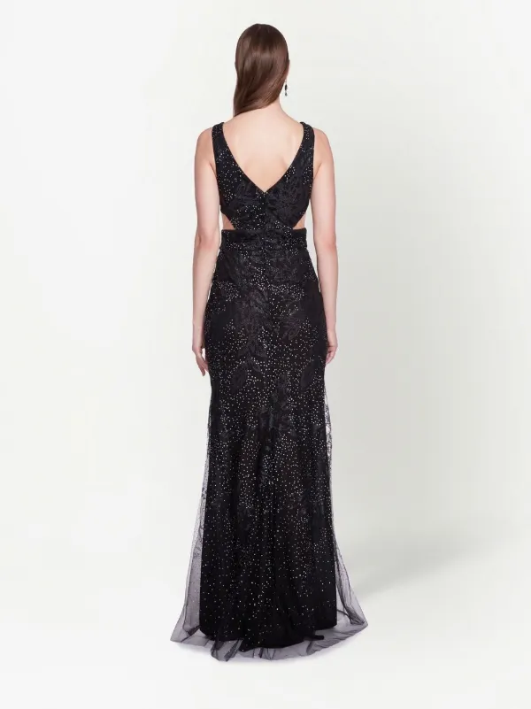 Marchesa notte v neck tulle glitter gown hot sale
