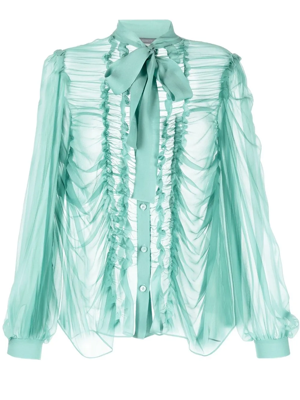 

Alberta Ferretti camisa con ribete de volantes - Verde