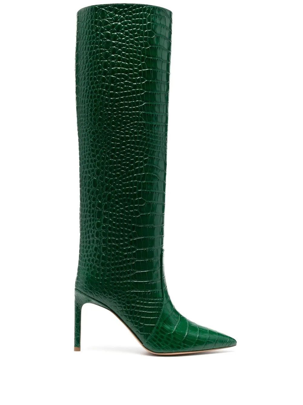 

BETTINA VERMILLON Josephine crocodile-embossed knee boots - Green