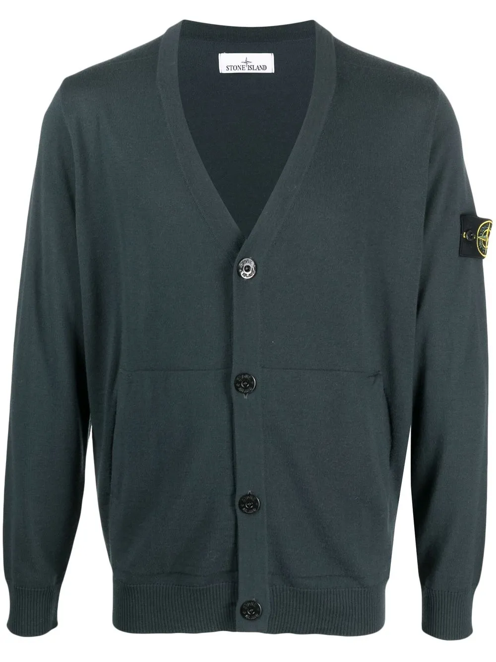 

Stone Island Compass-patch wool cardigan - Green