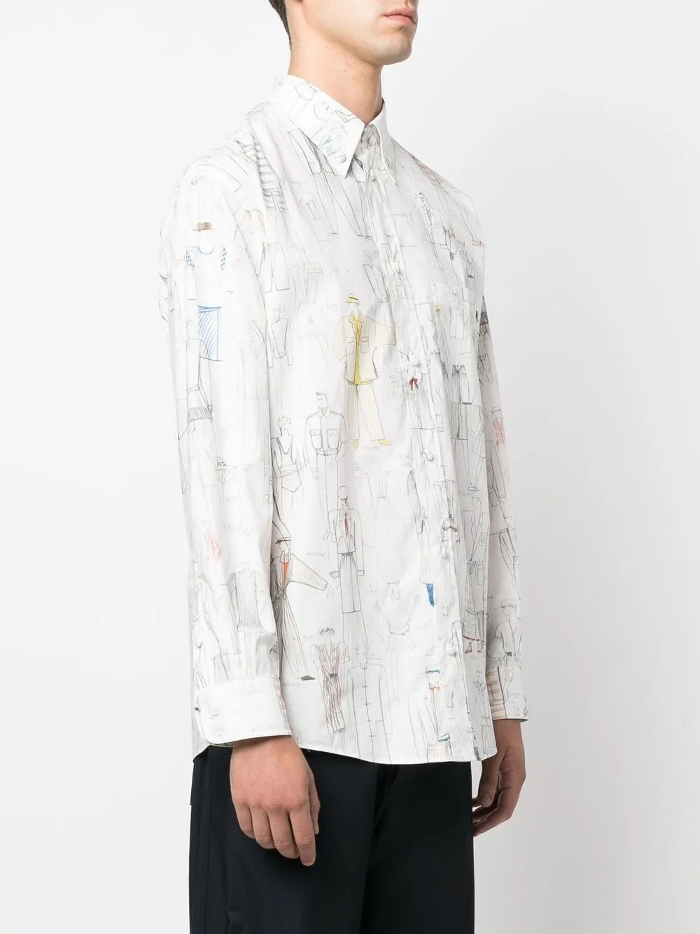 Kenzo sketch-style Print long-sleeve Shirt - Farfetch