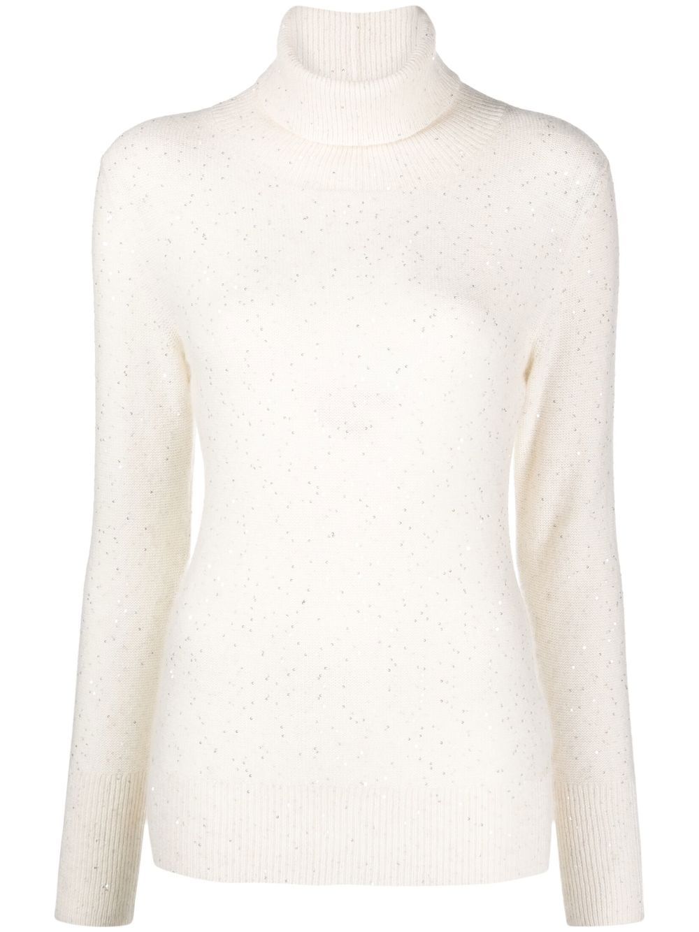 

Fabiana Filippi sequin detail roll neck jumper - Neutrals